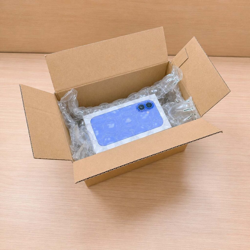 葫蘆型膠膜作為手動充氣包材使用示意，適合小型電商包材與蝦皮賣家出貨防護，不用機器充氣也能提供完整緩衝保護
